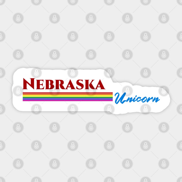 Nebraska Unicorn Gift Sticker by Easy On Me